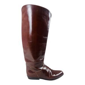 Vintage Charles David Italian Leather Mahogany Tall Riding Boots Equestrian 7B
